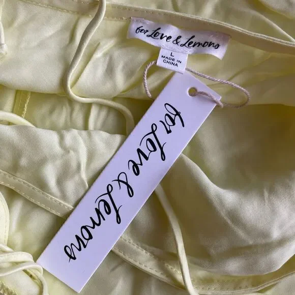 FOR LOVE & LEMONS Kyra Cut Out Maxi Dress In Lemon size L FOR LOVE & LEMONS Kyra Cut Out Maxi Dress In Lemon size L